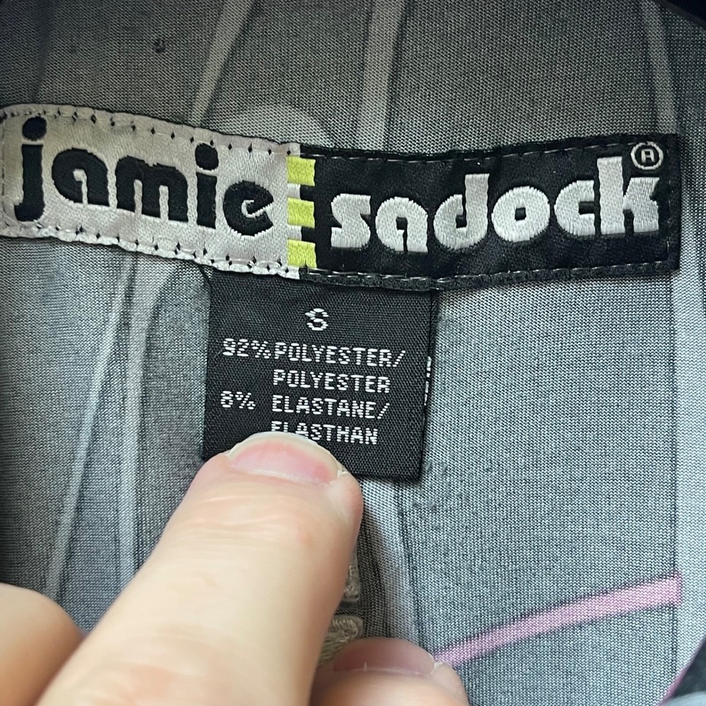 Vintage Jamie Sadock Women's Sz Small Black Cap Sleeve 1/4 Zip Polo Shirt - Picture 6 of 14
